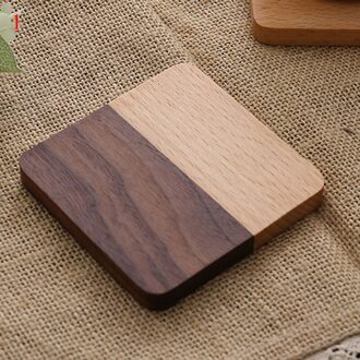 Thee Koffie Beker Pad Placemats Decor Walnoot Houten Onderzetters Duurzaam Hittebestendige Vierkante Ronde Drink Mat 1 Pcs Kom Theepot