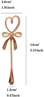 Thee Koffie Mengen Lepel Mini Hart Liefde Strik Lepel Lange Steel Bestek Koffie Drinken Gereedschap Keuken Valentijnsdag roos goud