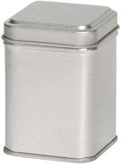 Thee/Kruidenblik zilver 44x44x64mm