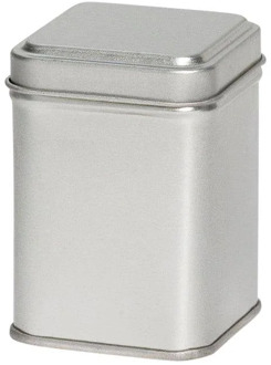 Thee/Kruidenblik zilver 60x60x80mm