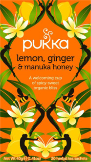 Thee Lemon, Ginger Momile, Gingera en Manuka Honey 20 stuks