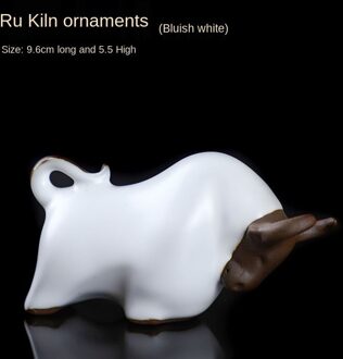 Thee Ornamenten Decoratie Keramische Koe Thee Ornamenten Thee Set Ru-Porselein Gracked Glazuur Gefundeerde Thee Set Kung Fu Thee huisdier ornaments2