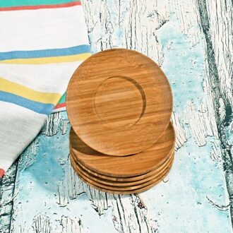 Thee Plaat Servies Kleine Houten Plaat Keuken Brood Fruit Dessert Massief Houten Snack Thee Lade Thuis Trinket Gerechten Servies 6 stuks