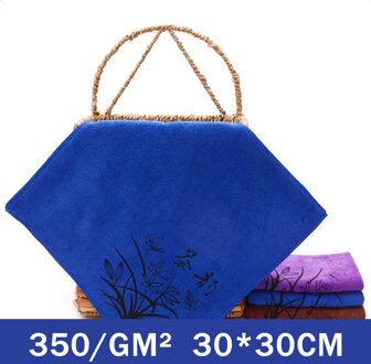 Thee Tafel Vaatdoek Sterke Absorberende 3 Kleuren Versieren Printing Keuken Gereedschap 1Pcs Microfiber Theedoeken donker blauw 30x30cm