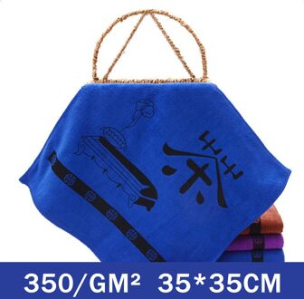 Thee Tafel Vaatdoek Sterke Absorberende 3 Kleuren Versieren Printing Keuken Gereedschap 1Pcs Microfiber Theedoeken donker blauw 35x35cm
