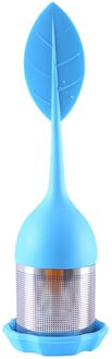 Thee Zetgroep Rvs Ball Leaf Theezeefje Voor Brouwen Apparaat Herbal Spice Filter Met Siliconen Handvat L * 5 lucht blauw
