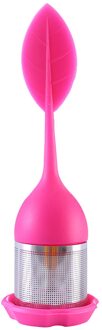 Thee Zetgroep Rvs Ball Leaf Theezeefje Voor Brouwen Apparaat Herbal Spice Filter Met Siliconen Handvat L * 5 Roze