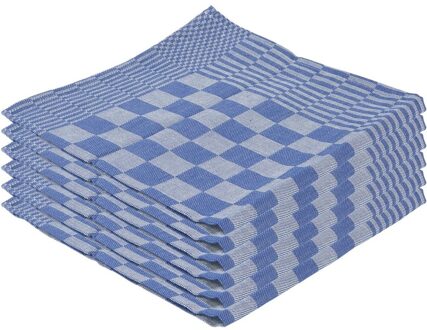 Theedoek - 18x stuks - geblokt - 65 x 65 cm - vaatdoek - blokmotief