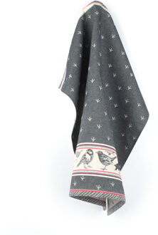 Theedoek Birds Zwart - 65×65 cm