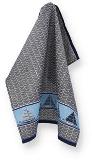 Theedoek Boat Donkerblauw - 65x65 cm