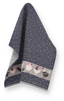 Theedoek Chickens Donkerblauw - 65x65 cm
