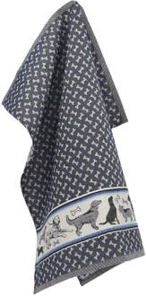 Theedoek Dogs Donkerblauw - 65x65 cm