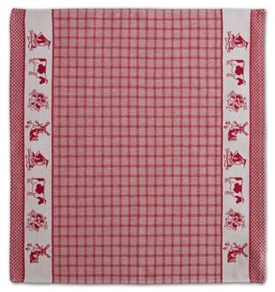 theedoek Dutchie - 60x65cm - Rood - 6 stuks