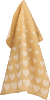 Theedoek Hearts Geel - 65×65 cm