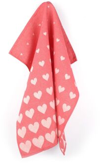 Theedoek Hearts Rood - 65x65 cm