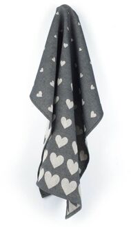 Theedoek Hearts Zwart - 65x65 cm