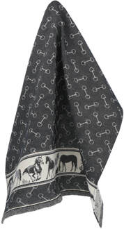 Theedoek Horse Zwart - 65x65 cm