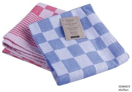 Theedoek katoen ruit blauw,rood of zwart