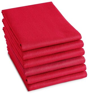 theedoek Logo - 60x65 cm - Red - 6 stuks Rood