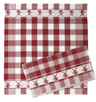 Theedoek-Molen-Rood-Pakket-6-Stuks-100%-Katoen