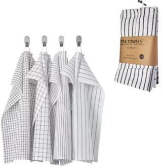 Theedoeken 45x60cm pak a 4 wit