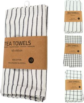 Theedoekset 3-delig 45x60cm 4 assorti verschillende