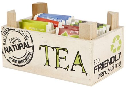 Theedoos 'natural' 2 Vakken 15x9x8cm