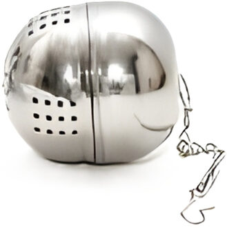 Theefilter bal / thee-ei - RVS - zilver - D4 cm - theezeef - voor losse thee of kruiden