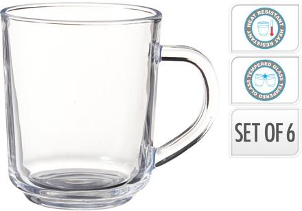 Theeglas gehard glas set van 6st 220ml transparant