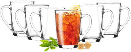 Theeglazen/koffie glazen York - transparant glas - 12x stuks - 300 ml