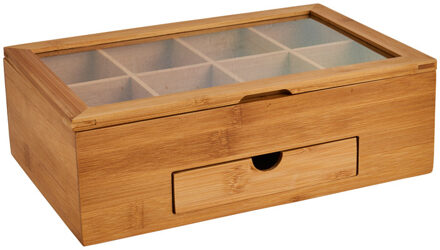 Theekist bamboe met 8 vakken - 30x20x10 cm