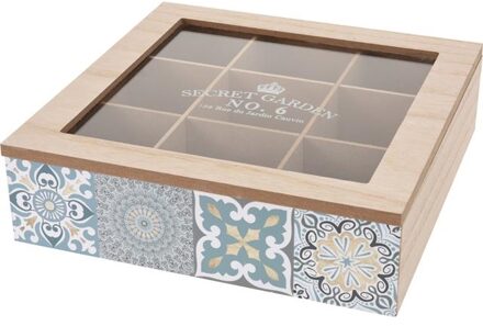 Theekist Hout 24x24x7cm