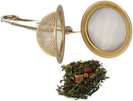 Theeknijper - goud - draadgaas - 4,5 cm - theezeef - losse thee