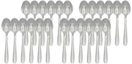 Theelepels - 24x - Zilver - 16 cm - RVS - dessertlepels/koffielepels/ijslepels