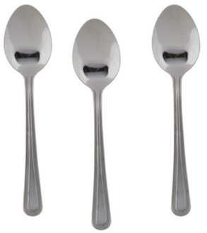 Theelepels/dessertlepels - 3x - RVS - 18 cm - Theelepels Zilverkleurig
