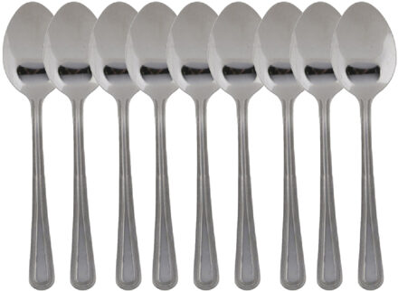 Theelepels/dessertlepels - 9x - RVS - 18 cm