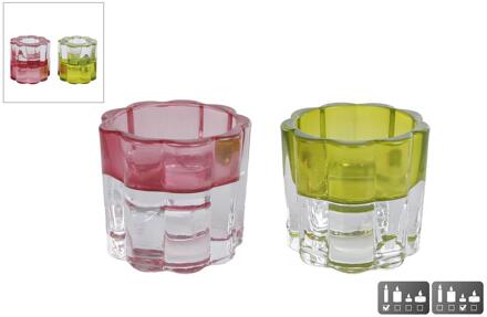 Theelicht Bloem glas 5,5x5,5x5cm verschillende