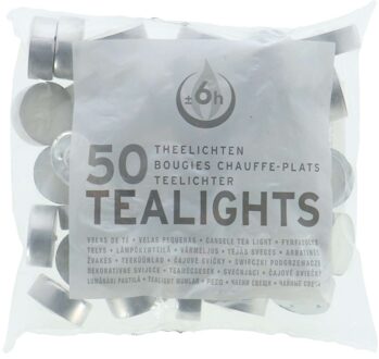 Theelichten 6 uur 50 stuks