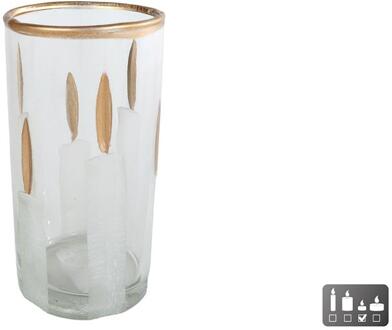 Theelichthouder Candles glas 6x6x11,5cm transparant