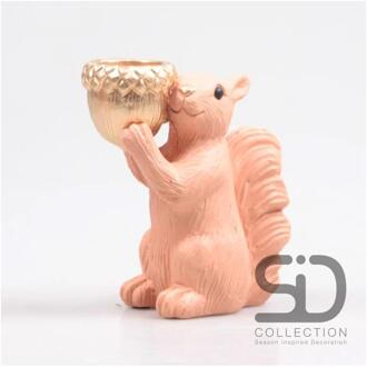 Theelichthouder Eekhoorn 16,3cm beige