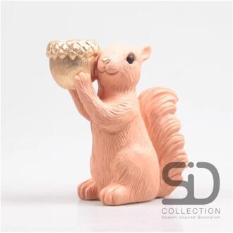 Theelichthouder Eekhoorn 20,5cm beige