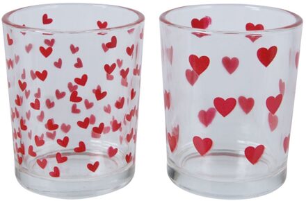 Theelichthouder Glas Hartjes