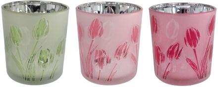 Theelichthouder Tulip S ass kleur glas verschillende