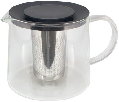 Theepot - 1,5 liter - met filter - glas/kunststof - theekan