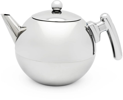 Theepot Bella Ronde vlak 1.2 L chroom beslag