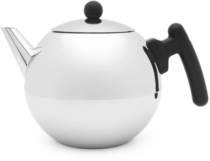 Theepot Bella Ronde vlak 1.2 L zwart beslag