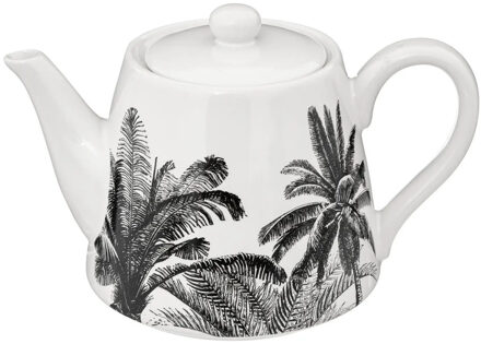 Theepot Botanic - Keramiek - wit met print - 800 ml - 13 x 20 cm