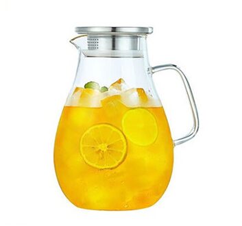 Theepot Houten/Rvs Deksel Grote Capaciteit Hittebestendig Glas Transparant Ketel Binnenlandse Kantoor 1500ml / roestvrij staal