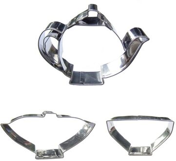 Theepotten, Thee kommen, Theekopjes vorm 3 stuks koekjes snijden mallen, bakken tools, cake decorating soft candy gereedschap.