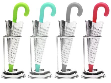 Theezeefje Filter Rvs Thee Zetgroep Paraplu Vorm Siliconen Herbal Spice Filter Zeef
